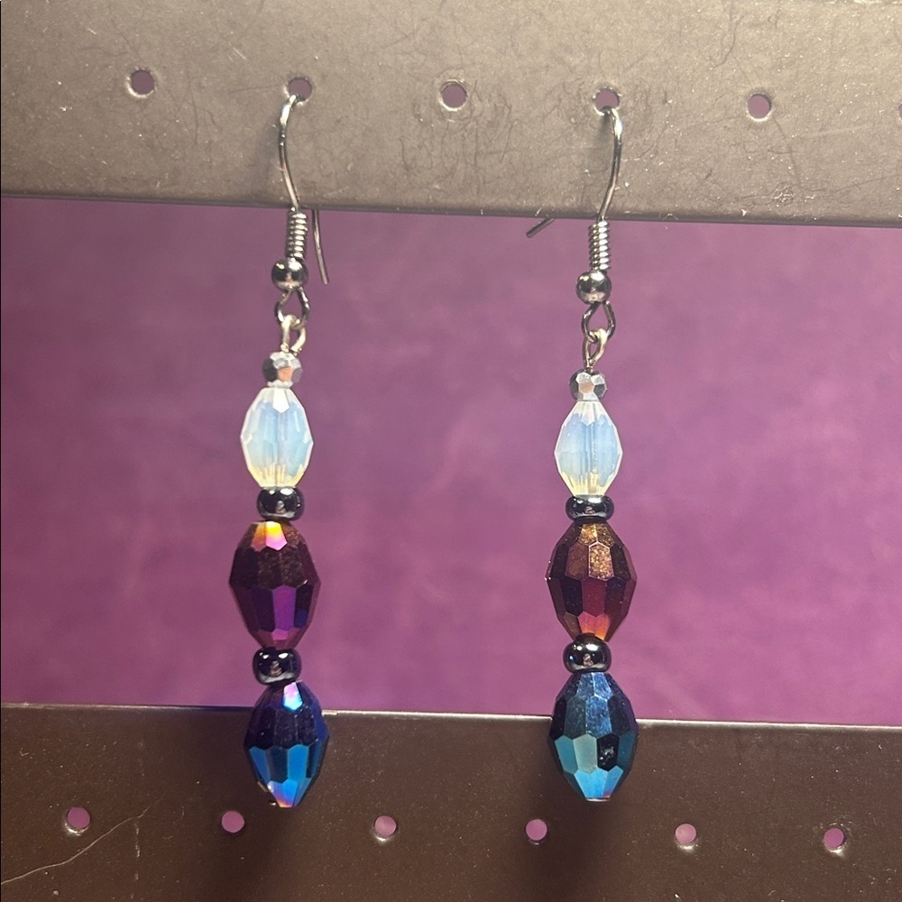 Elegant Multicolor AB Beaded Earrings